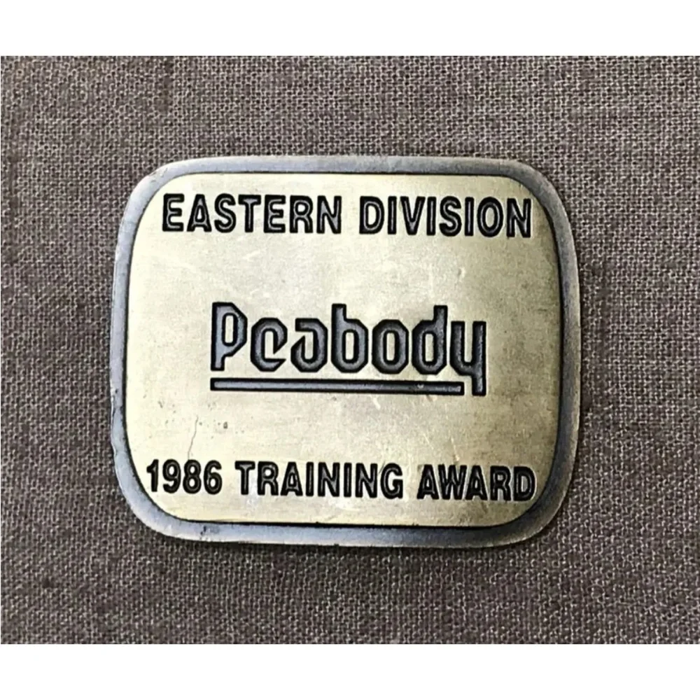 Lot of 4 Vintage 1980s Peabody Coal Company Training Safety Award Belt Buckles